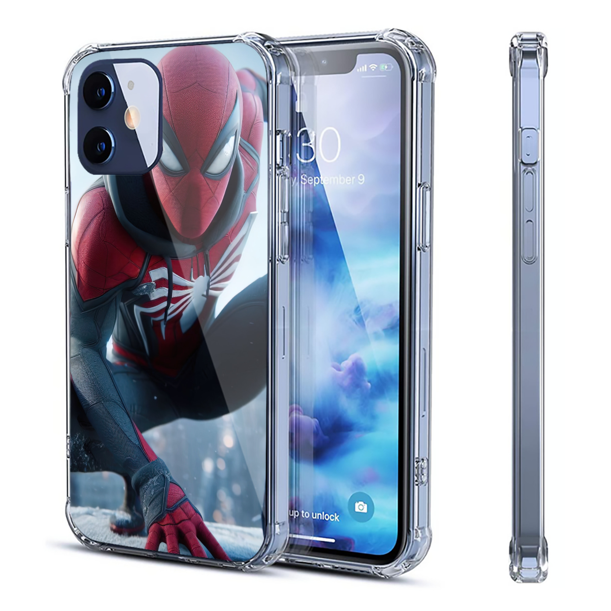 （画像用） Spider Man スパイダーマン 【iPhone 12シリーズ対応】透明スマホケース（クリアソフトケース）